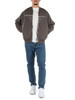 GRIGIO | Felpa con zip modello bomber in cotone garzato