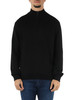 NERO | Maglia mezza zip in misto cotone e lana vergine