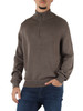 TORTORA | Maglia mezza zip in misto cotone e lana vergine