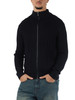 BLU SCURO | Cardigan con zip in misto cotone e lana vergine