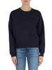 BLU SCURO | Felpa in misto cotone con ricamo logo frontale BLU SCURO | Felpa in misto cotone con ricamo logo frontale