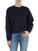 BLU SCURO | Felpa in misto cotone con ricamo logo frontale BLU SCURO | Felpa in misto cotone con ricamo logo frontale