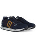 BLU SCURO | Sneakers in tessuto ed ecopelle con patch logo BLU SCURO | Sneakers in tessuto ed ecopelle con patch logo