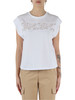 BIANCO | T-shirt in cotone con inserti in pizzo e rete BIANCO | T-shirt in cotone con inserti in pizzo e rete