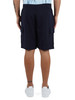 BLU SCURO | Pantaloncini sportivi cargo regular fit in cotone garzato