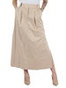 BEIGE | Gonna lunga svasata in cotone stretch