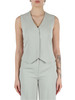 VERDE CHIARO | Gilet in twill fluido con placca logo