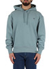 BLU CHIARO | Felpa con cappuccio in cotone garzata con ricamo logo