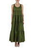 VERDE | Maxi abito a balze in cotone stretch