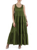 VERDE | Maxi abito a balze in cotone stretch
