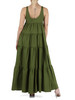 VERDE | Maxi abito a balze in cotone stretch