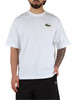 BIANCO | T-shirt loose fit in cotone con patch logo
