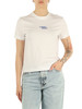 BIANCO | T-shirt in cotone con scritta logo a rilievo