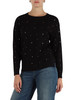SCHWARZ | EMBASSY Pullover aus Viskosemischung mit Strasssteinen