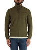 VERDE MILITARE | Cardigan con zip in misto cotone e lana