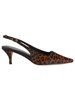 ANIMALIER | Slingback in pelle effetto cavallino con tacco kitten