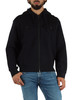 BLU SCURO | Felpa in misto cotone con zip e cappuccio