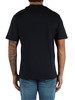 BLU SCURO | T-shirt in cotone con ricamo logo frontale