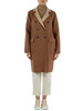 MARRONE CHIARO | Cappotto reversibile in lana