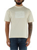 CREMA | T-shirt in cotone con stampa logo frontale