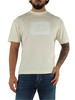 CREMA | T-shirt in cotone con stampa logo frontale