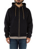 BLU SCURO | Felpa con zip e cappuccio in misto cotone