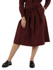 BORDEAUX | Gonna in taffetà con pieghe frontali
