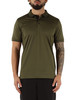 VERDE MILITARE | Polo in cotone con colletto stampa logo