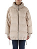 BEIGE | Oversize-Daunenjacke BLANCA aus technischer Wolle und Satin