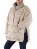 BEIGE | Oversize-Daunenjacke BLANCA aus technischer Wolle und Satin