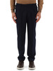 BLU SCURO | Pantalone in misto lana e viscosa con pinces