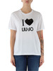 BIANCO | T-shirt in cotone con stampa logo frontale