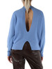 AZZURRO | Maglia in lana e cashmere con apertura sul retro