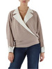 BEIGE | Cardigan a portafoglio in lana e cashmere