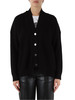 NERO | Cardigan a coste in misto viscosa