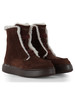 MARRONE | Stivaletti in suede con interno in ecopelliccia