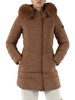 MARRONE CHIARO | Piumino trapuntato con cappuccio SERIOLA ML 06 FUR