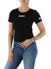 NERO | T-shirt a costine con scritta logo