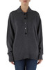 GRIGIO | Maglia collo a polo in lana e cotone
