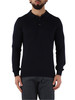 BLU SCURO | Maglia collo a polo in lana merino extrafine