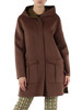 MARRONE | Cappotto reversibile con cappuccio DOUBLE WOOL