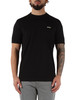 NERO | T-shirt in cotone stretch con scritta logo a rilievo