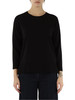 NERO | Maglia girocollo in misto viscose con logo a rilievo