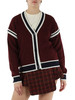 BORDEAUX | Cardigan stile College in misto lana BORDEAUX | Cardigan stile College in misto lana