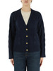 BLU SCURO | Cardigan a trecce in lana
