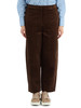 MARRONE | Pantalone barrel in velluto a coste