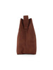 MARRONE | Borsa a spalla effetto suede con logo impresso
