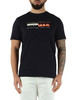 BLU SCURO | T-shirt in cotone regular fit con scritta logo frontale