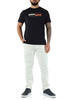 BLU SCURO | T-shirt in cotone regular fit con scritta logo frontale
