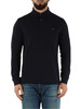 BLU SCURO | Polo manica lunga regular fit in cotone stretch